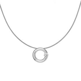 Platin, Halsschmuck, Niessing Spannring® Anhänger  N353924-14mm-0.16ct-gloss-pt