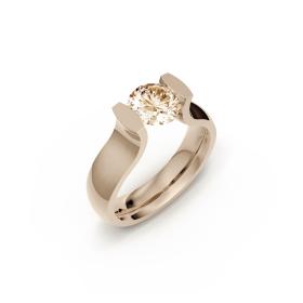Roségold, Ringe, Niessing Spannring Lucia N321921-5mm-1ct-cinnamon-gloss-rw