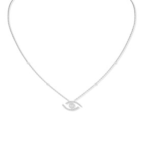         Weißgold, Halsschmuck, Messika Lucky Eye Halskette 07525-WG