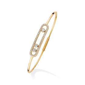 Armschmuck, Gelbgold, Messika Move Classique Pavé Thin Armreif 05032-YG