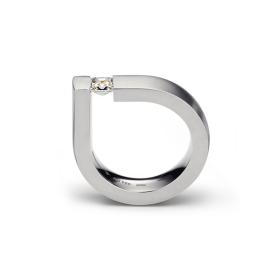Platin, Ringe, Niessing Spannring Bauhaus N351919-4.8mm-0.4ct-satin-pt