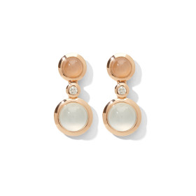         Roségold, Ohrringe, Tamara Comolli BOUTON Ohrhänger 2 Cabochons 'Camel' E-BOU-2-Camel-Cl-rg