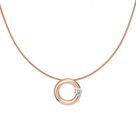 Rotgold, Halsschmuck, Niessing Spannring® Anhänger  N353924-16mm-0.4ct-gloss-cr