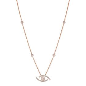 Roségold, Halsschmuck, Messika Lange Lucky Eye Halskette 11570-PG