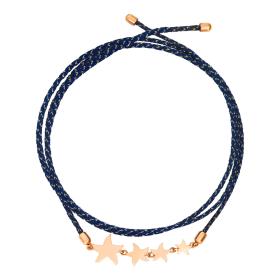 Roségold, Armschmuck, DoDo Armband Stellina mit Kordel DBC1003-STAR4-BLU9R