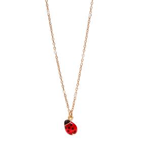 Weißgold, Halsschmuck, DoDo Halskette Mini-Marienkäfer DCB9001-LADYX-ERO9R
