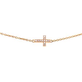 Gelbgold, Armschmuck, Juwelier Michels LOVE Armband Kreuz Brillant LB-C-SEL-GG