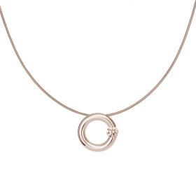 Roségold, Halsschmuck, Niessing Spannring® Anhänger N353924-16mm-0.4ct-cinnamon-gloss-rw