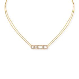 Gelbgold, Halsschmuck, Messika Move Classique Pavé Halskette 03994-YG