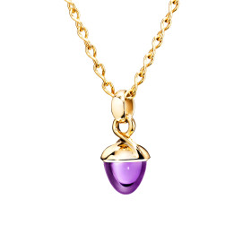 Gelbgold, Halsschmuck, Tamara Comolli MIKADO Bouquet Anhänger mit Amethyst, Ref: P-MB-Am-yg