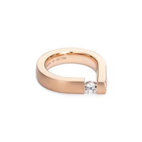 Rotgold, Ringe, Niessing Spannring Bauhaus N351919-0.4ct-gvs2-cr