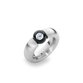         Edelstahl, Ringe, Schmuckwerk Glasklar Ring DR777-ST-GS