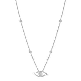 Weißgold, Halsschmuck, Messika Lange Lucky Eye Halskette 11570-WG