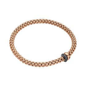 Armschmuck, Weißgold, FOPE Flex'it Solo Armband mit doppeltem Rondell und Pavé-Fassung 62406BX_PN_R_1RX_0XS