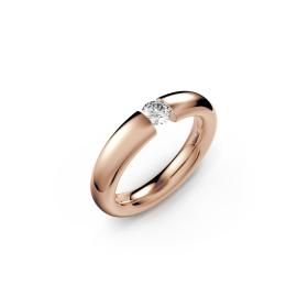 Rotgold, Ringe, Niessing Spannring Oval N141793-4.5mm-0.25ct-gloss-cr