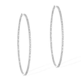 Ohrringe, Weißgold, Messika Gatsby Medium Hoop Creolen 04687-WG