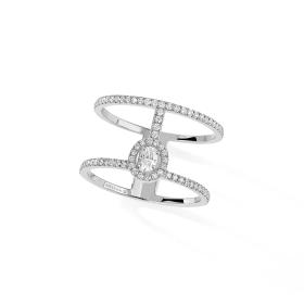 Ringe, Weißgold, Messika Glam'azone 2 Rows Pavé Ring 05237-WG