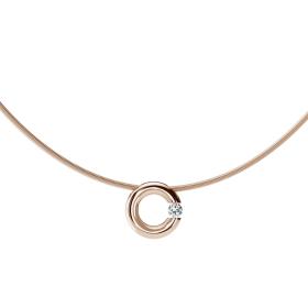 Roségold, Halsschmuck, Niessing Spannring® Anhänger  N353924-12mm-0.1ct-gloss-rw