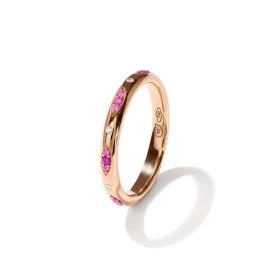 Roségold, Ringe, Tamara Comolli GYPSY Bandring Pavé  'Blush' R-Gyp-B-BluP-rg