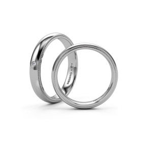 Niessing Art Déco konvex Trauringe N351567-4mm-0.03ct-gloss-pt