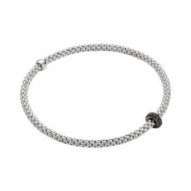 Armschmuck, Weißgold, FOPE Flex'it Prima Armband mit schwarzen Diamanten 74508BX_BN_B_X1X_0XS