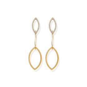 Gelbgold, Ohrringe, Niessing Quinta Navette Ohrhänger N364918-80mm-66br-cy