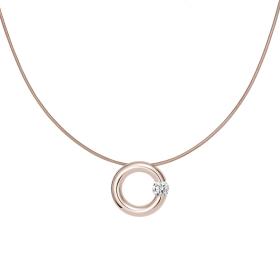 Roségold, Halsschmuck, Niessing Spannring® Anhänger  N353924-16mm-0.4ct-gloss-rw