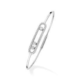 Weißgold, Armschmuck, Messika Move Classique Pavé Thin Armreif 05032-WG