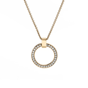 Gelbgold, Halsschmuck, Schmuckwerk Saturn Anhänger mit Halskette, Ref: SH505-GG