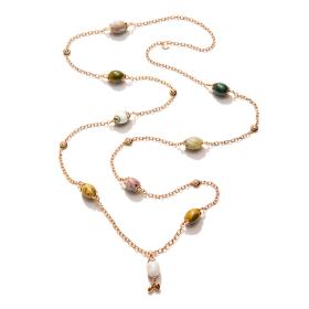 Roségold, Halsschmuck, Tamara Comolli OCEAN JASPER Kette N-OJ-9-Ca-rg