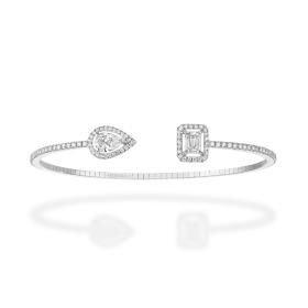 Weißgold, Armschmuck, Messika My Twin Toi & Moi Skinny Armreif 06161-WG