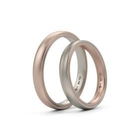 Weißgold, Ringe, Niessing Tango Trauringe N181030-3mm-nature-rw-fg