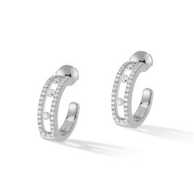 Weißgold, Ohrringe, Messika Move Classique Pavé Hoop Creolen 04993-WG