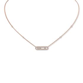 Roségold, Halsschmuck, Messika Move Classique Baby Pavé Halskette 04322-PG