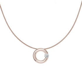 Roségold, Halsschmuck, Niessing Spannring® Anhänger  N353924-14mm-0.16ct-gloss-rw
