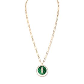 Gelbgold, Halsschmuck, Messika Lucky Move lange Halskette GM Malachit 11273-YG