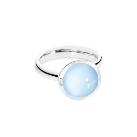         Weißgold, Ringe, Tamara Comolli BOUTON Ring Large mit Chalcedon R-BOU-l-ChBl-wg