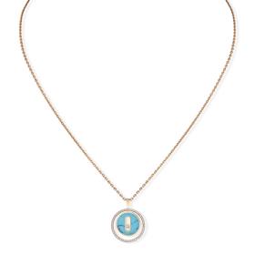 Roségold, Halsschmuck, Messika Lucky Move Kette KM Türkis 11649-PG