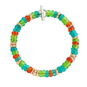 Silber rot/rosé-vergoldet, Armschmuck, DoDo Armband Rondelle DBC5003-RONDE-VERAG