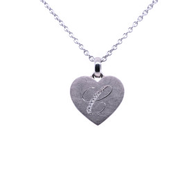         Platin, Halsschmuck, Juwelier Michels TAGS Anhänger - Großes Herz Diamant Buchstabe TP-HLM-PT