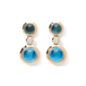 Ohrringe, Roségold, Tamara Comolli BOUTON 2 Cabochon Ohrringe Sky E-BOU-2-Sky-Cl-rg