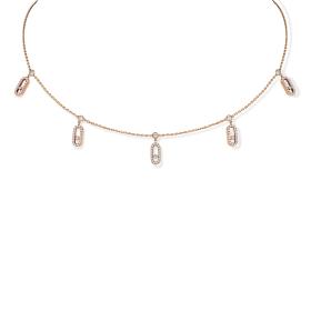 Roségold, Halsschmuck, Messika Move Uno Choker Kette mit Quasten 12150-PG
