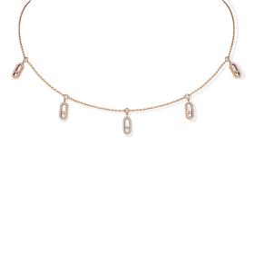 Halsschmuck, Roségold, Messika Move Uno Choker Kette mit Quasten 12150-PG