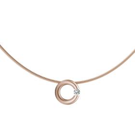 Roségold, Halsschmuck, Niessing Spannring® Anhänger  N353924-12mm-0.1ct-satin-rw