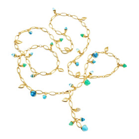         Gelbgold, Halsschmuck, Tamara Comolli MIKADO  Halskette 'Lagoon' mit Diamant-Pavé N-M-100-Lag-p-yg