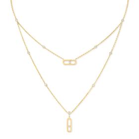 Gelbgold, Halsschmuck, Messika Move Uno 2 Rangs Kette 08852-YG
