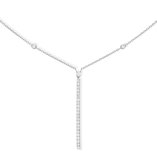Weißgold, Halsschmuck, Messika Vertikale Gatsby Barrette Halskette, Ref: 05448-WG