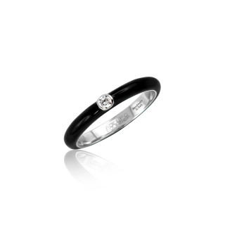 Weißgold, Ringe, Adolfo Courrier Black & White Ring, Ref: P2-BW-04