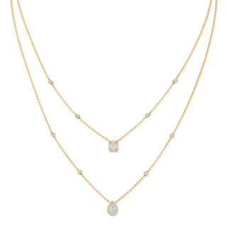 Gelbgold, Halsschmuck, Messika My Twin 2 Rows Collier, Ref: 06506-YG