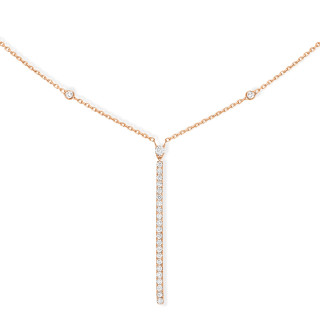 Roségold, Halsschmuck, Messika Vertikale Gatsby Barrette Halskette, Ref: 05448-PG